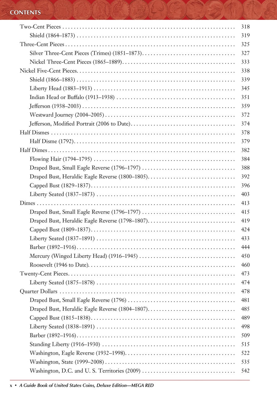 Mega Red Guide Book of United States Coins Deluxe 10th Edition