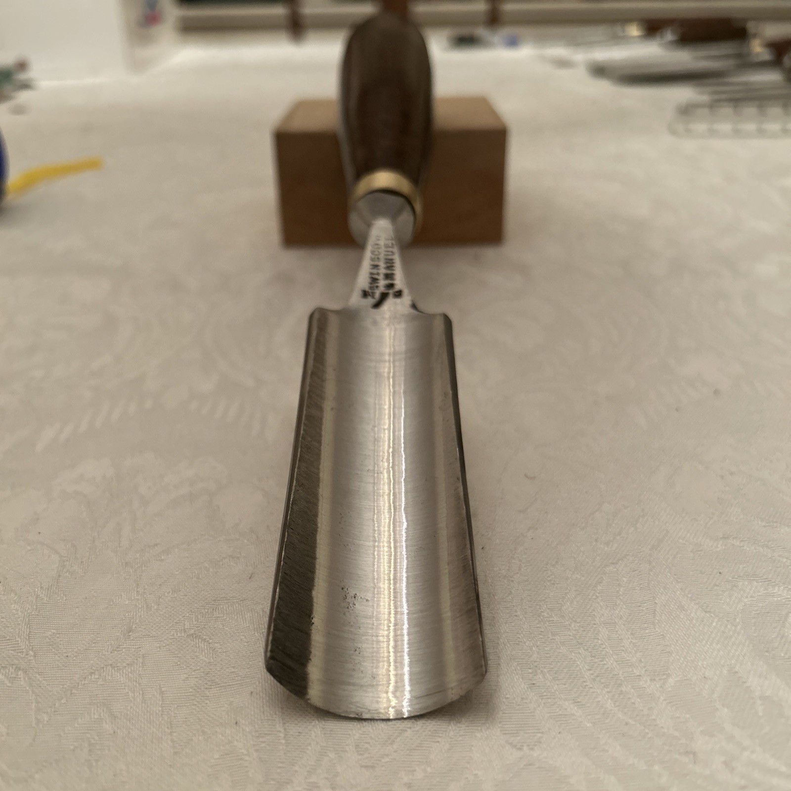 Swinscow & Manuel   # 7 / 37mm Straight Carving Gouge 1840 Sheffield Rare Stamp