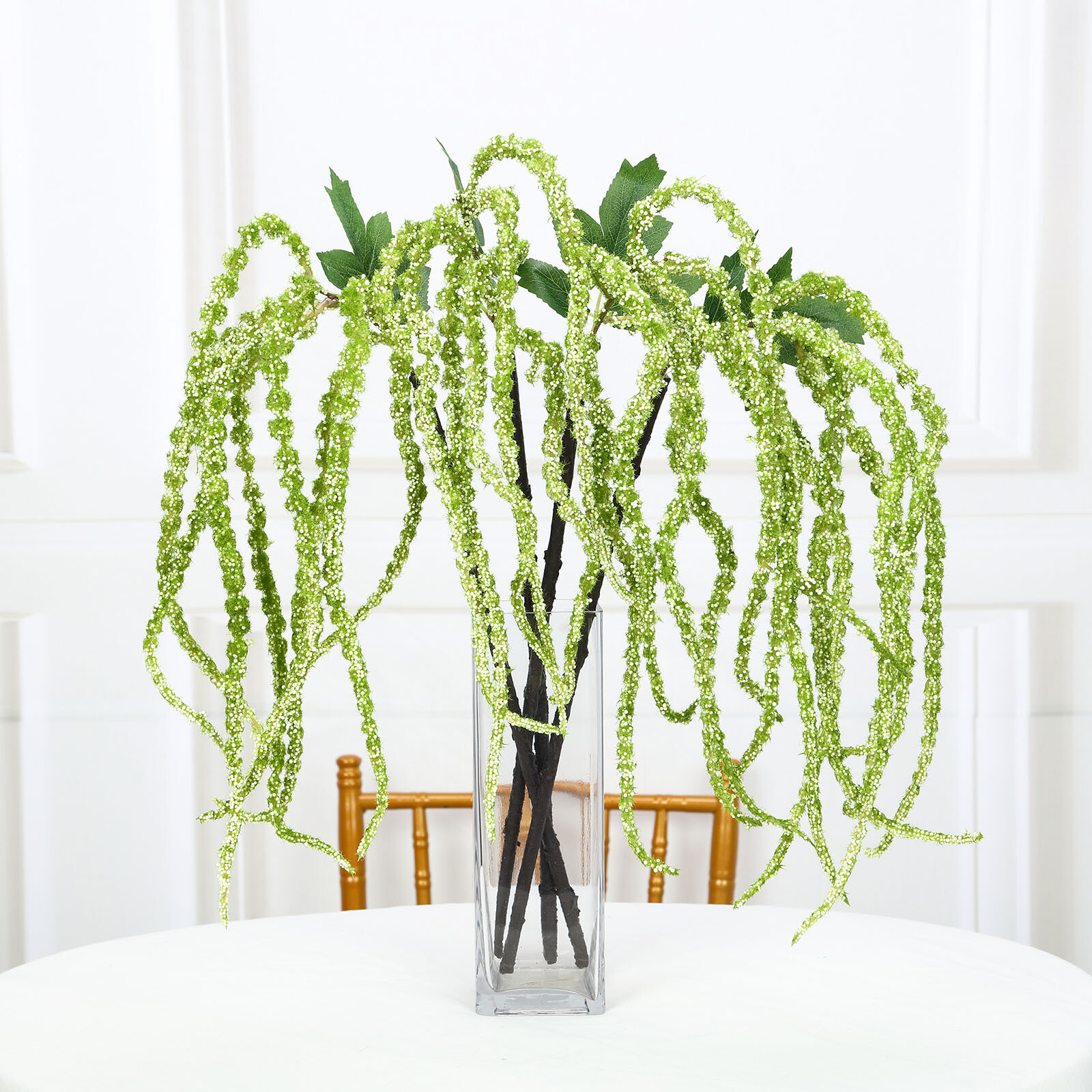 2 pcs 36" tall Green Artificial Plant Amaranthus Branches Strands with Leaves