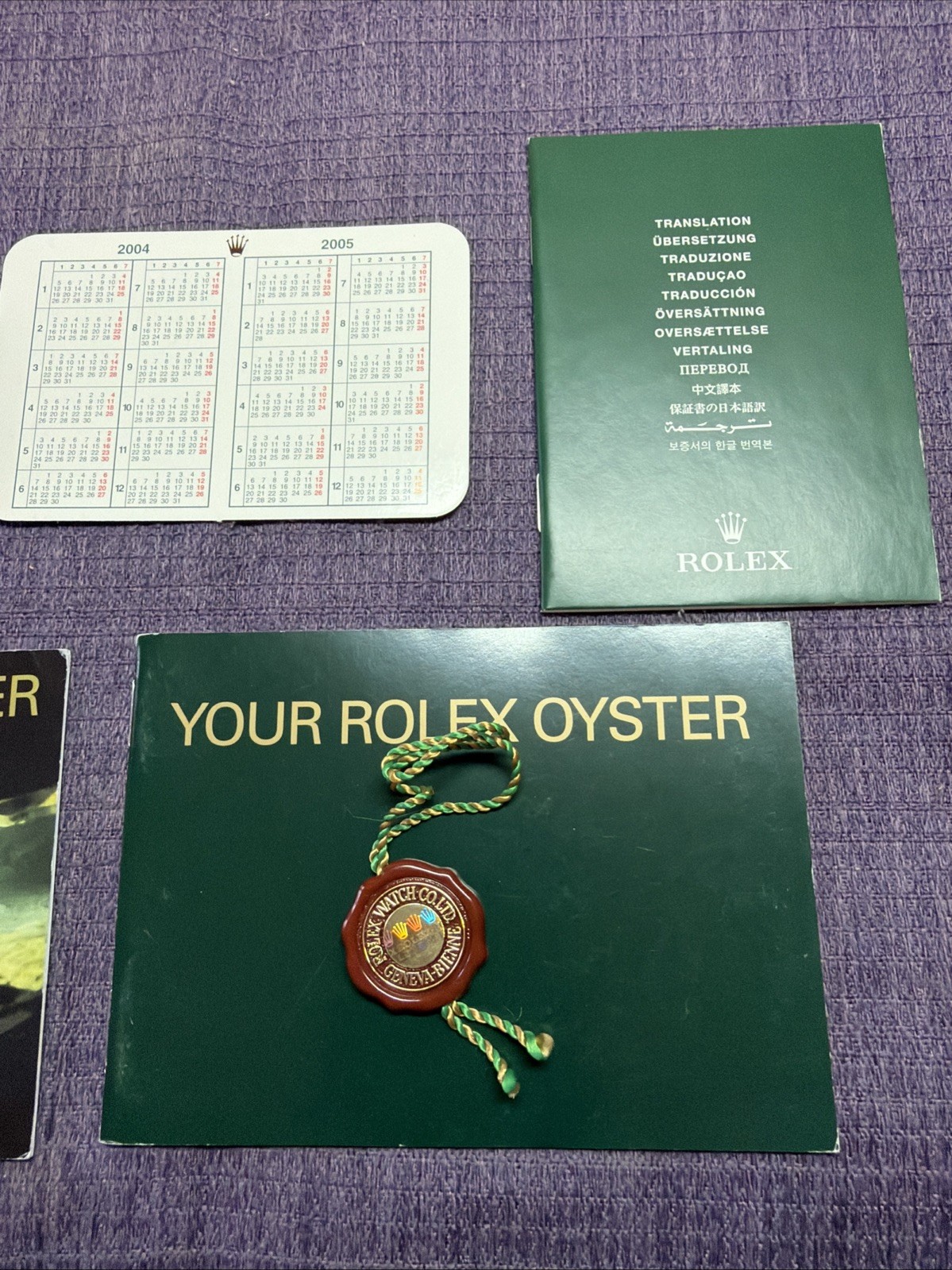 Rolex 2004 Submariner Accessories Set.Booklets;paper hold;Tag;calendar English‼️