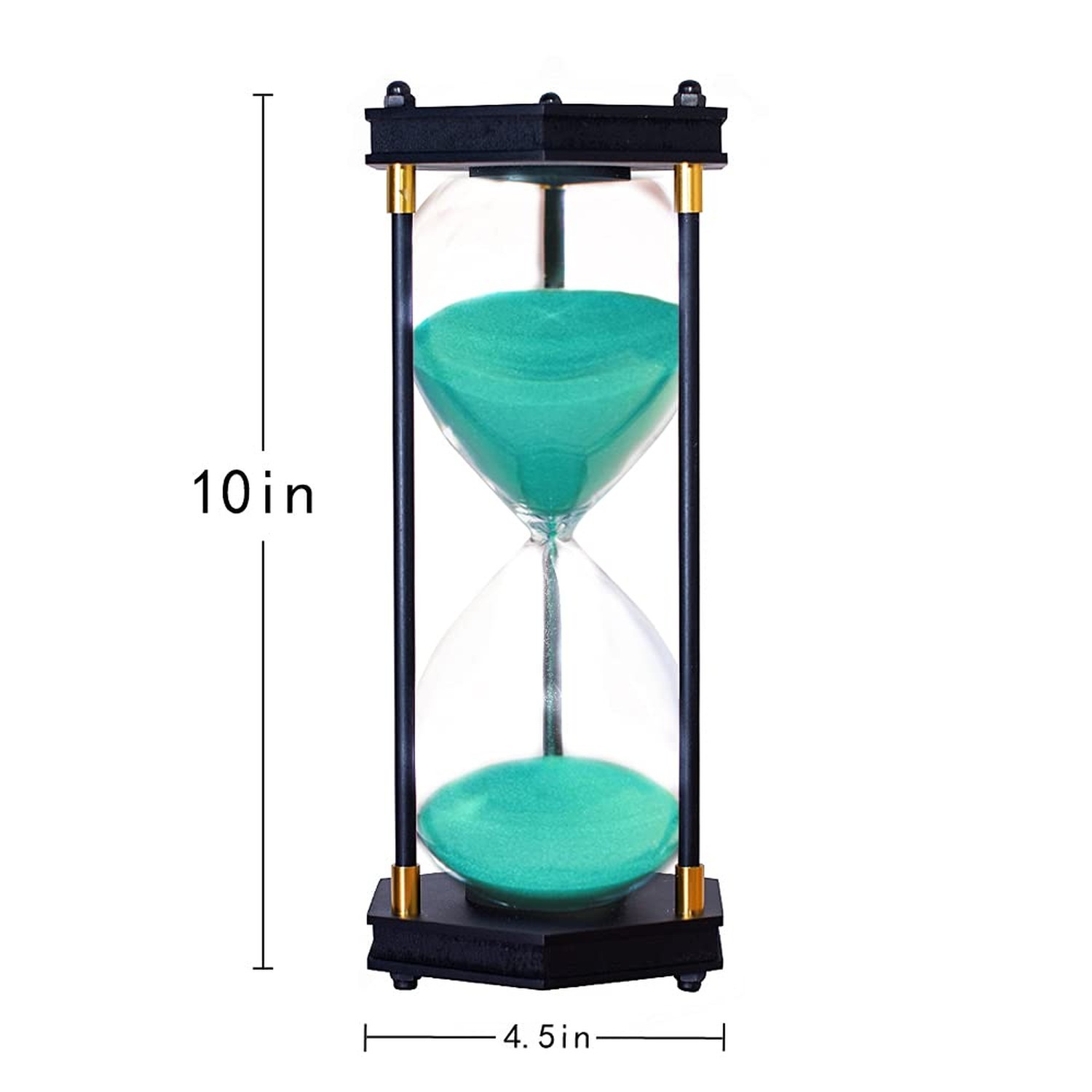 Large Hourglass Timer 60 Minute, Decorative Hexagon Frame Sandglass with Gree...