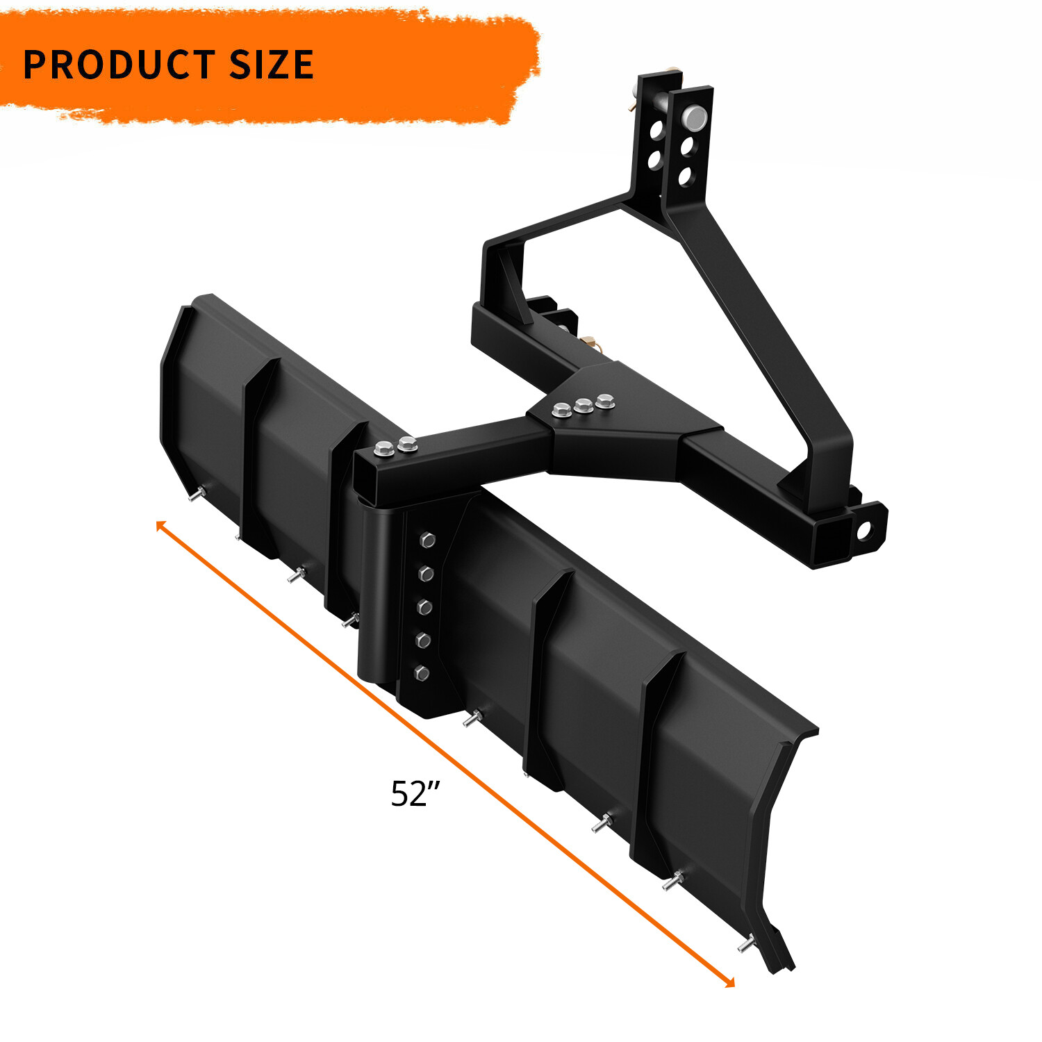 52" Width CAT-0 & Cat 1 Rear Grading Blade for Driveway Leveling Heavy Scraping