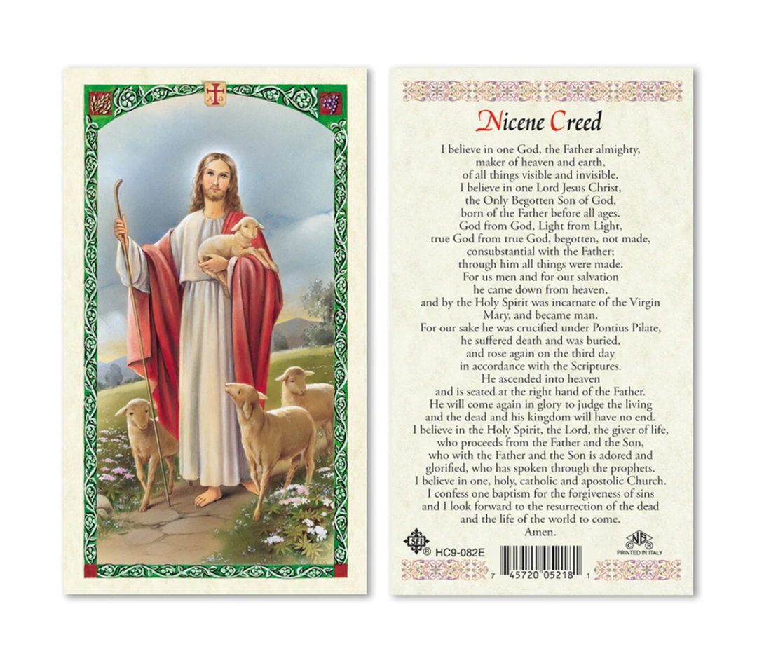Laminated Apostles Creed AND Nicene Creed Holy Prayer Card Set Catholic
