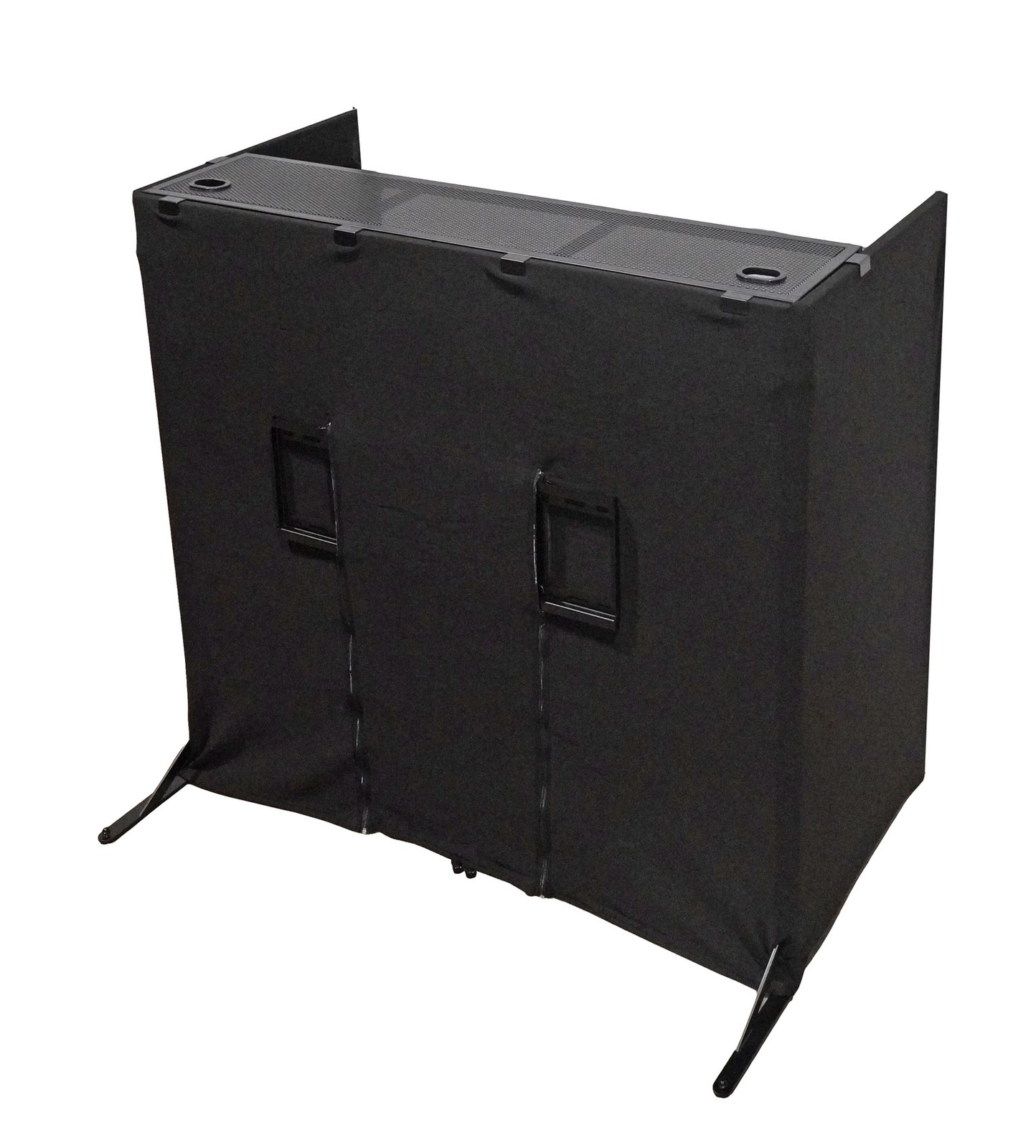 Rockville ROCKBOOTH TV DJ Booth Table Facade w/ 70" TV Mount Stand+Travel Bag