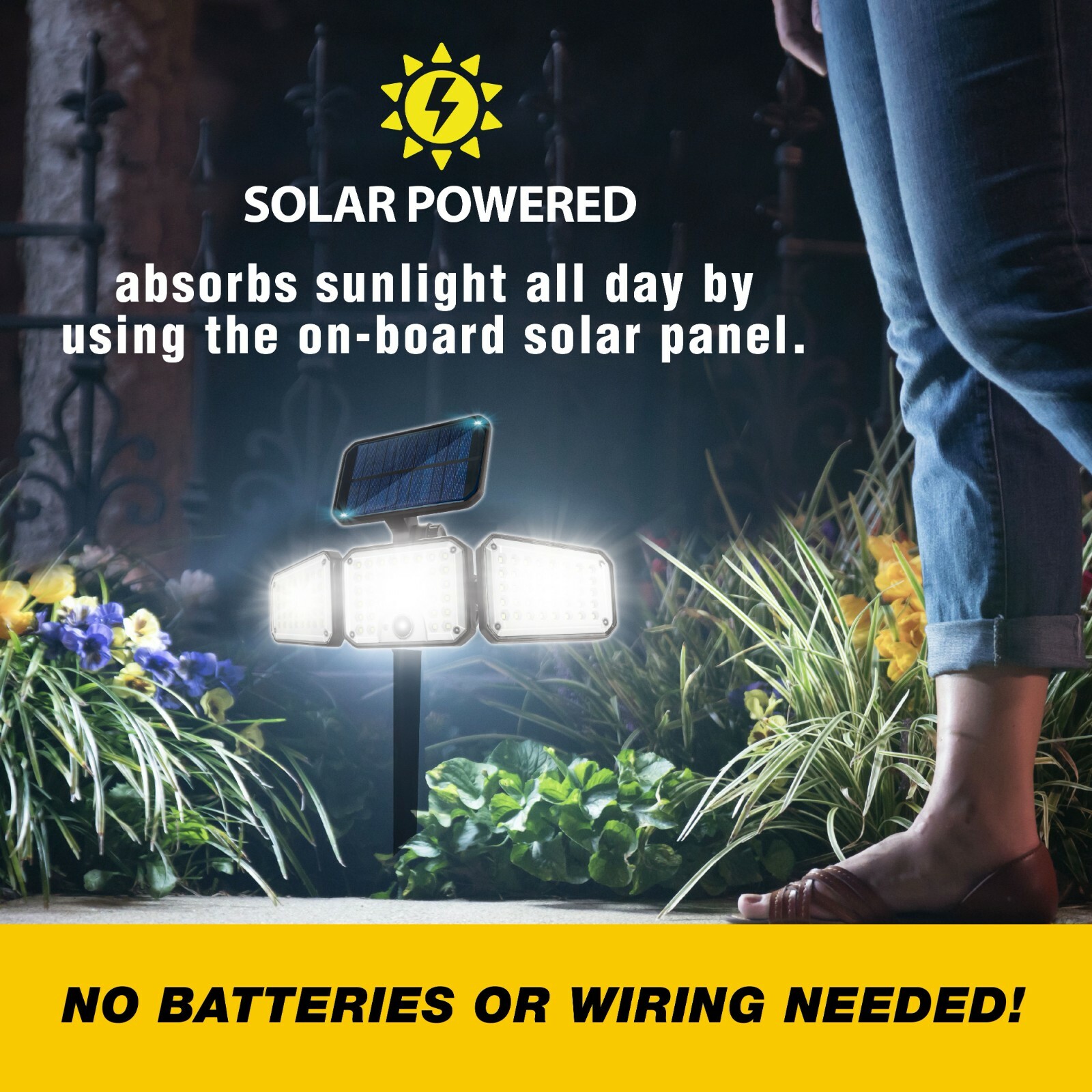 Bell + Howell Bionic Flood Light Max Solar Powered LED Motion Sensor Light