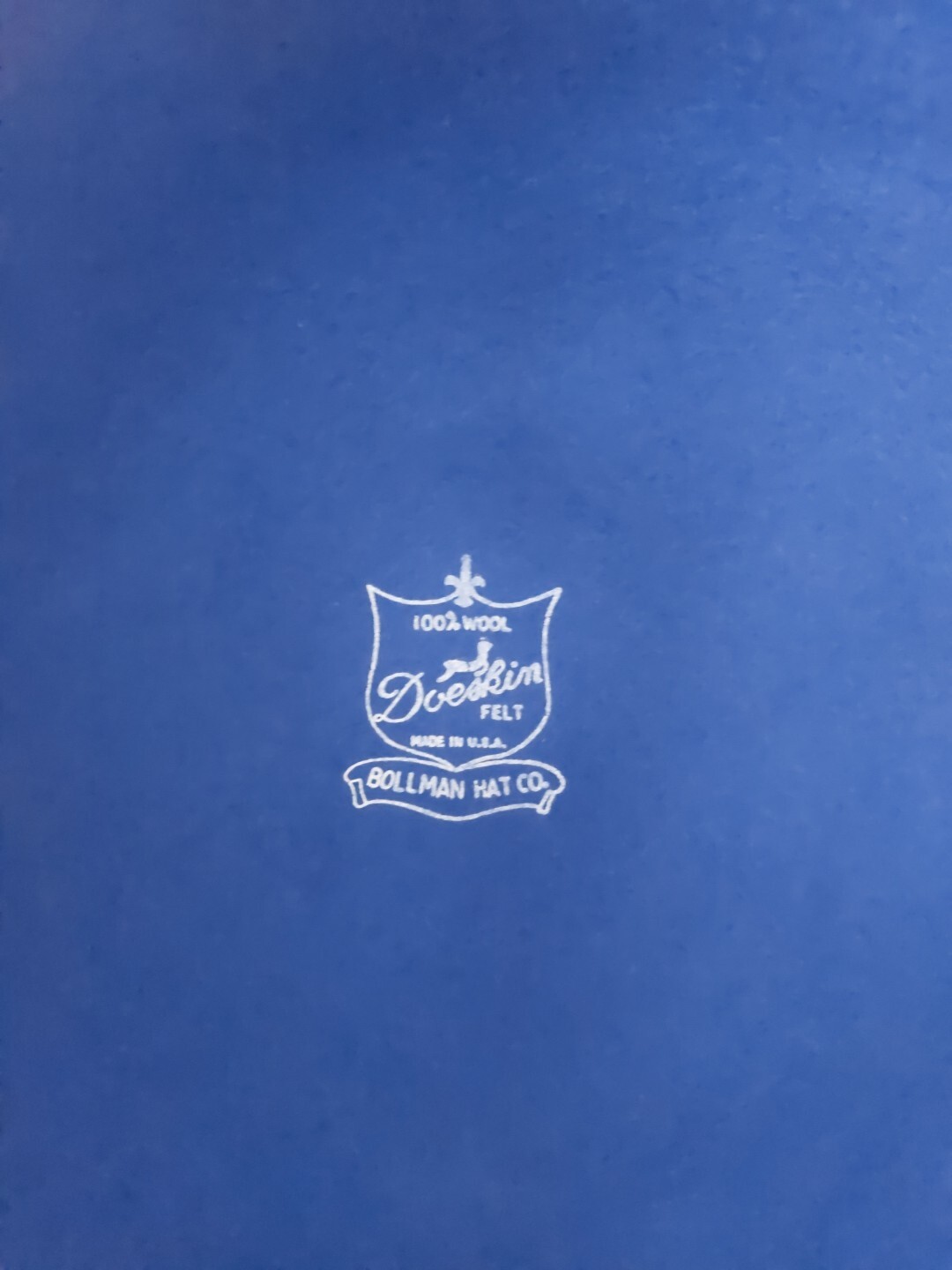 New Bollman Hat Co. 100% Wool Doeskin Felt Bowler Royal Blue Hat USA MADE. Nice