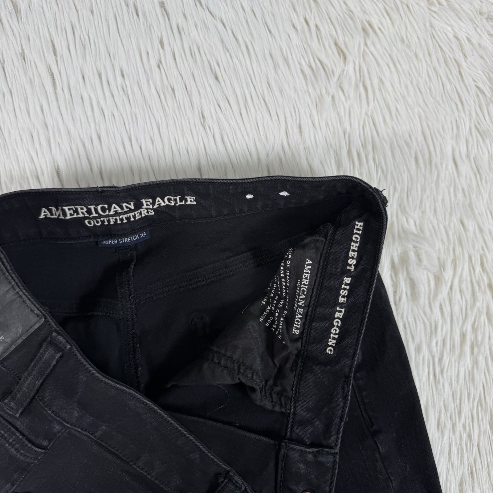 American Eagle Black Super High-Rise Jegging Denim Jeans Women's Size 14R