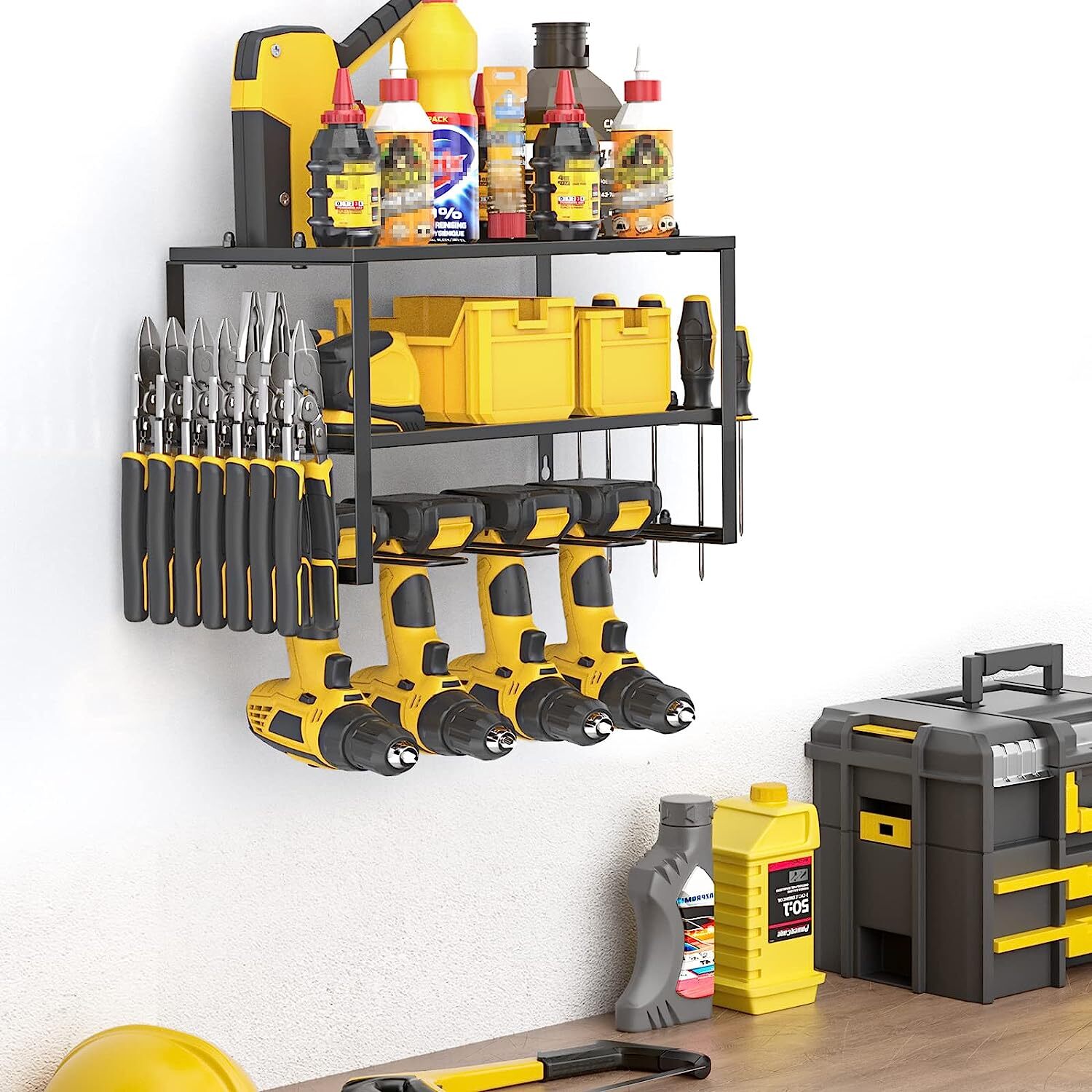 Power Tool Organizer Wall Mounted Power Tool Rack for Cordless Drill Storage