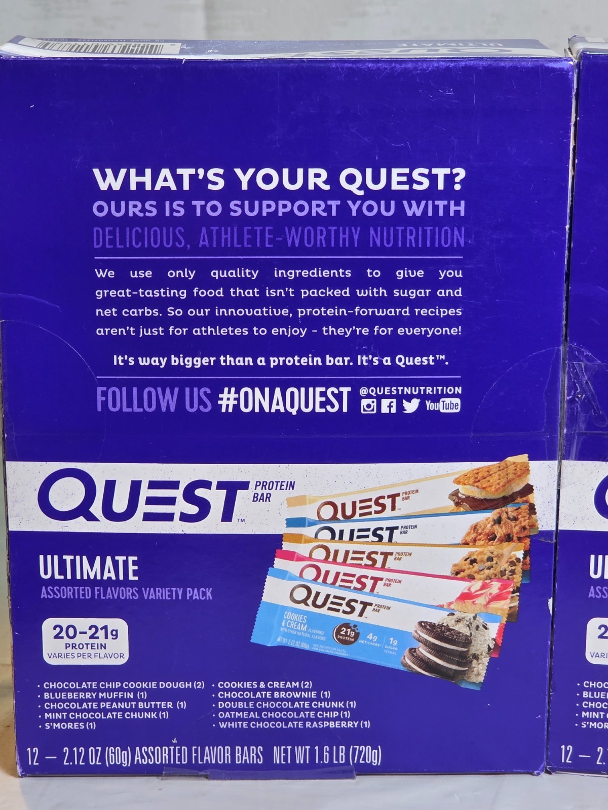 Quest Ultimate Protein Bars Variety Pack 24Ct High Protein Lot of 2