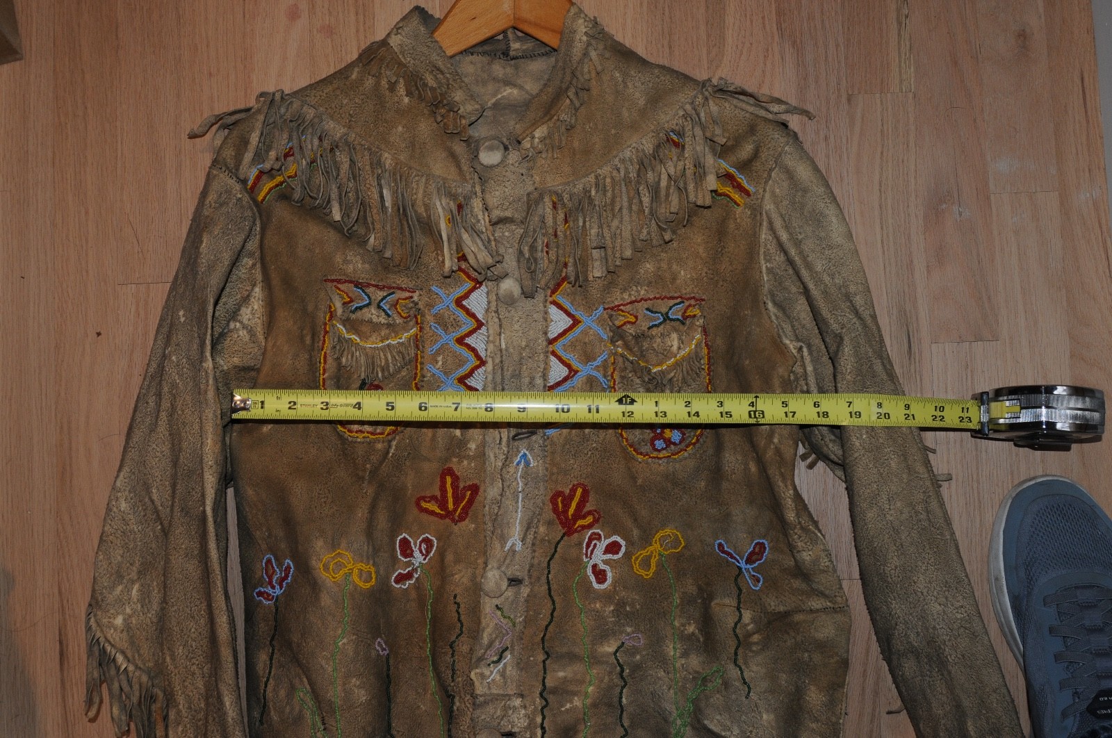 Early Vintage Native American Deer Skin Buck Skin Beaded Shirt and Pants Old****