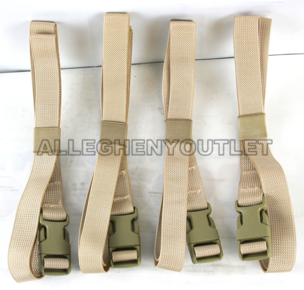 NEW 4 Molle Q/R Adjustable LASHING STRAPS Cargo Straps Desert Tan DCU 1" x 68"