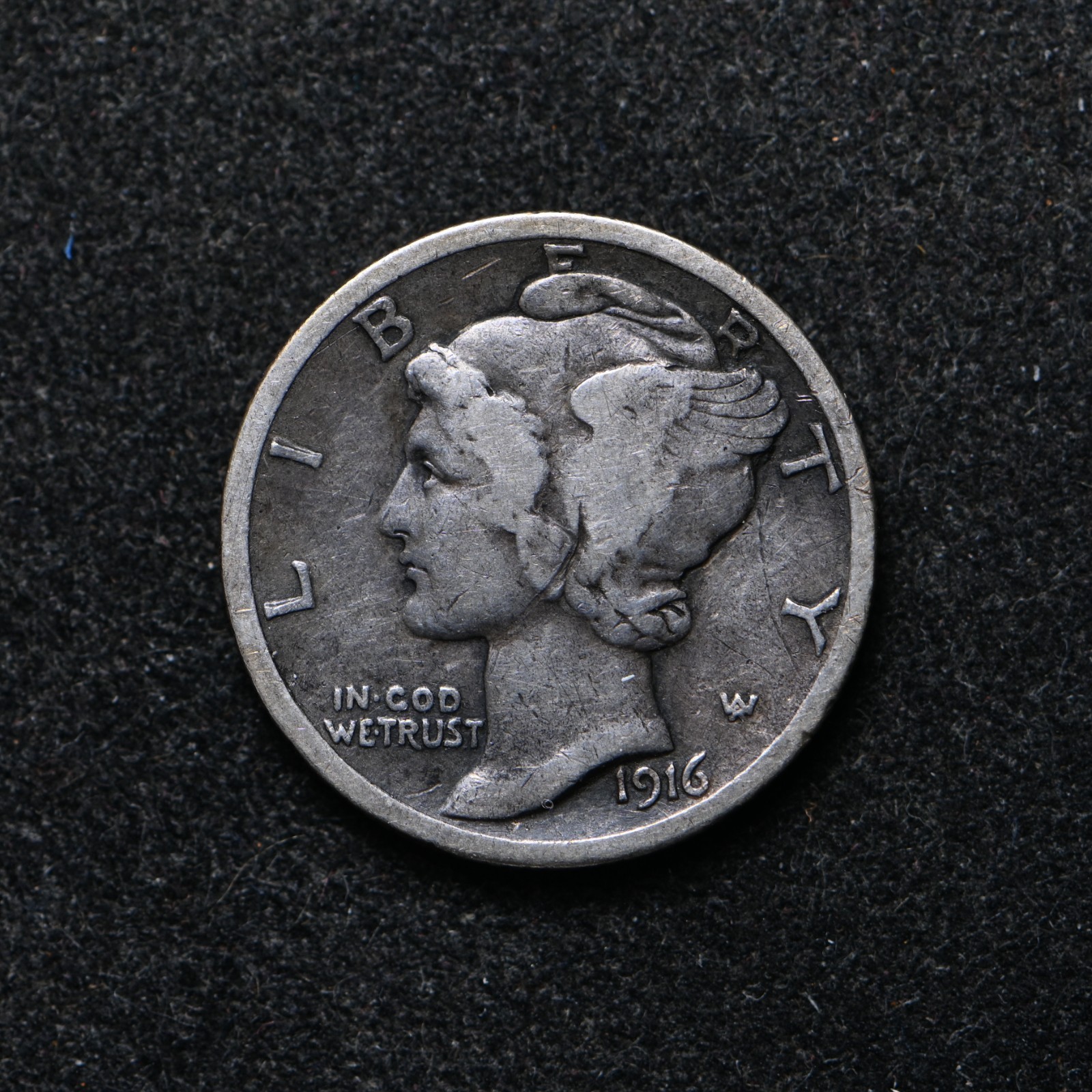 1916 Mercury Silver Dime (bb18924)