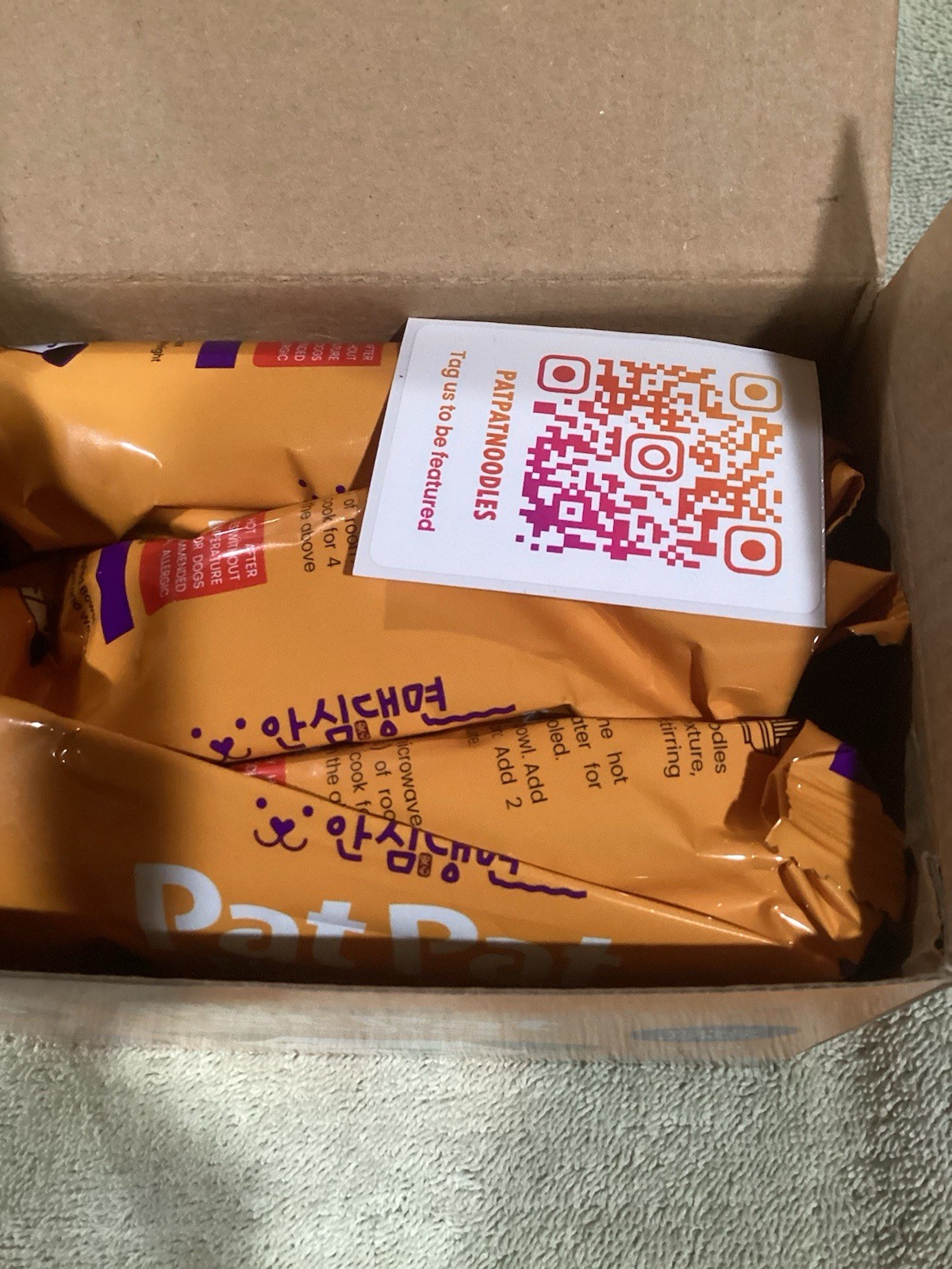 Pat Pat Noodles Probiotic Pup Ramen Noodle Seafood Flavor 3 Pack 2.47oz Per P