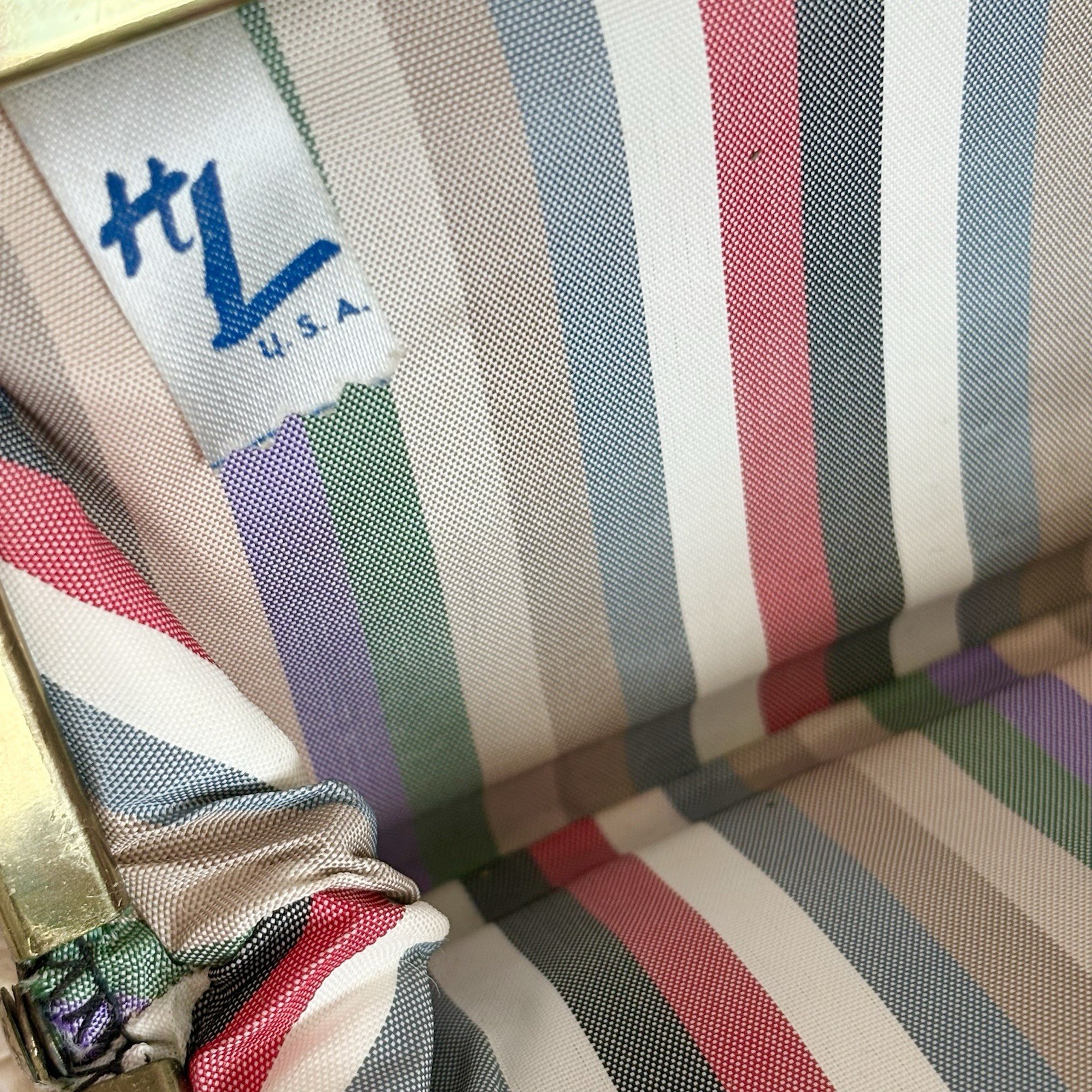 Vintage 1960’s Clear Vinyl covered Textured Satin Clutch Purse HL Harry Levine