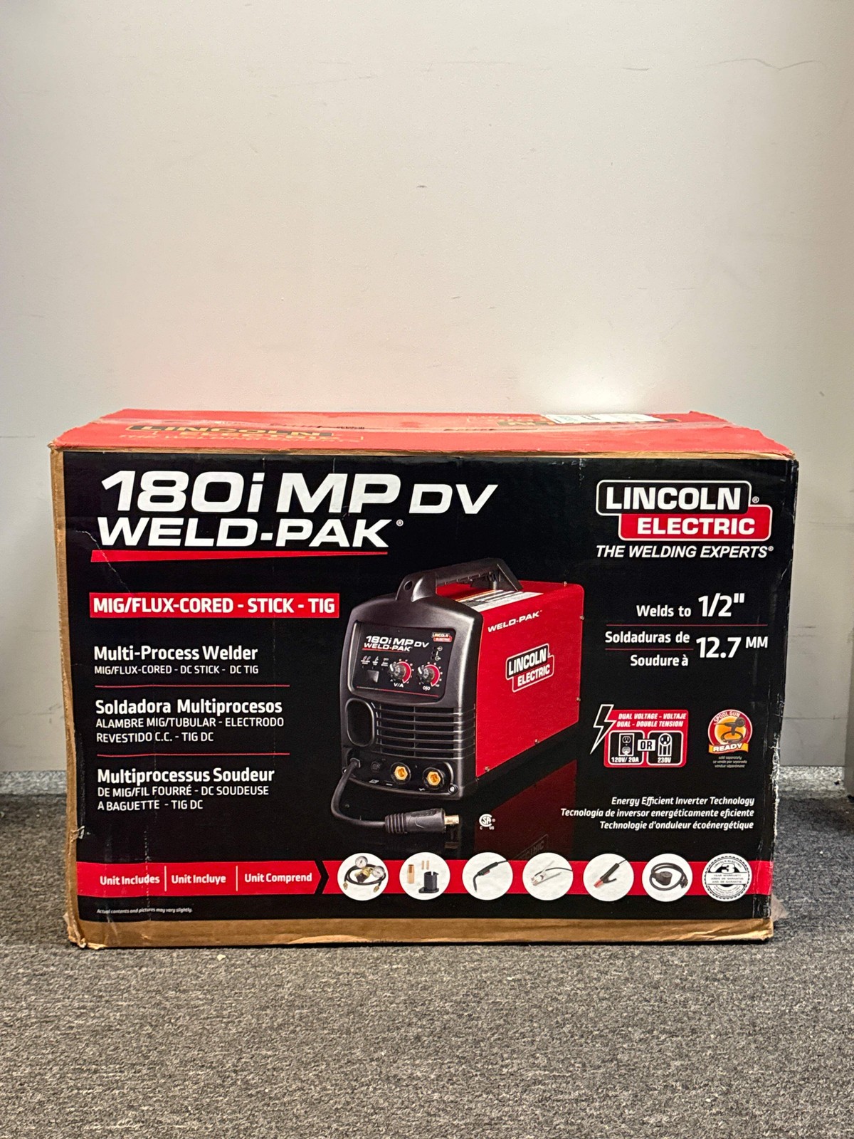 New Lincoln Electric 180i MP DV Weld-Pak Mig/Flux-Core/Stick/Tig Welder