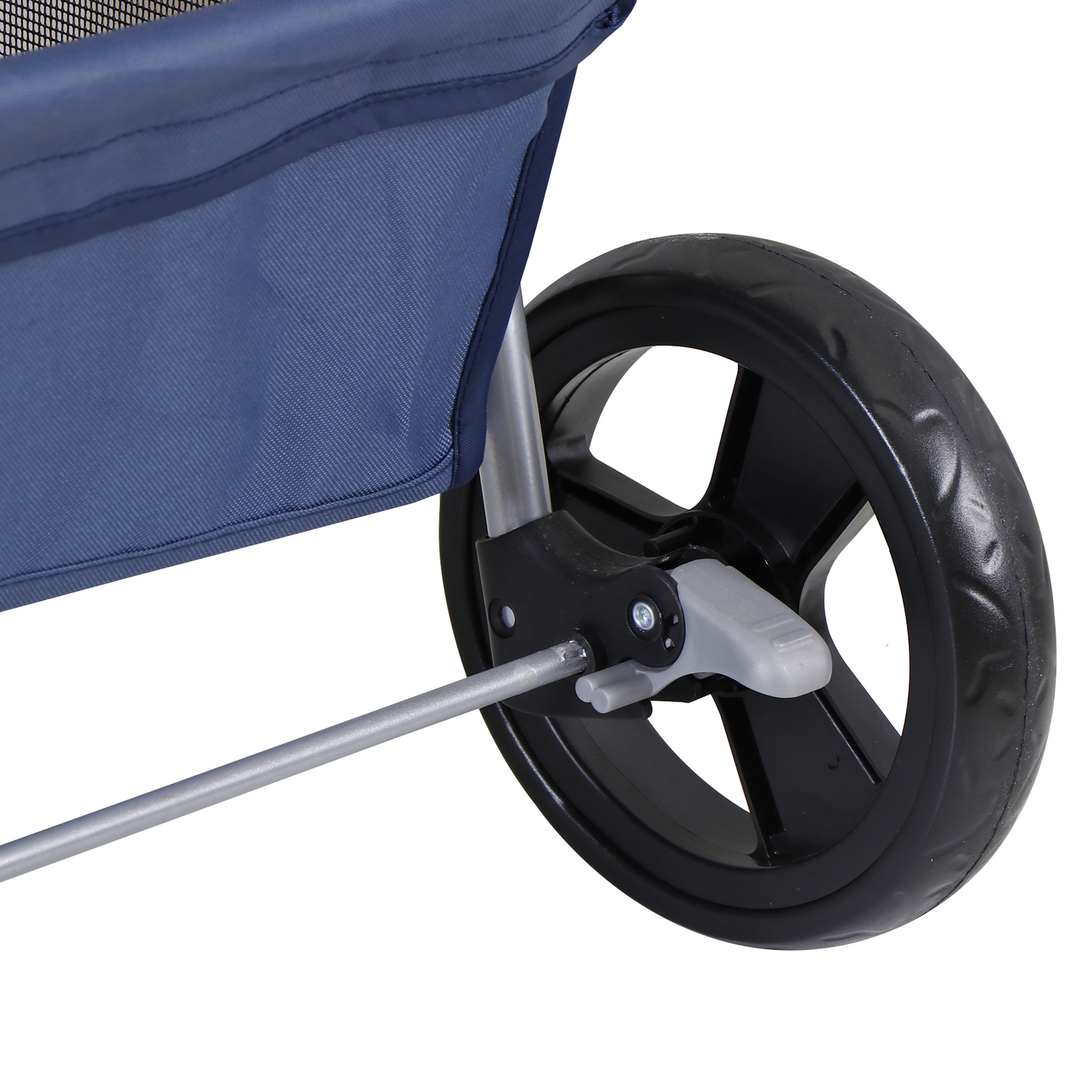 4 Wheels Blue Pet Stroller with Cup Holder, Breathable Mesh for S/M Dog Cat