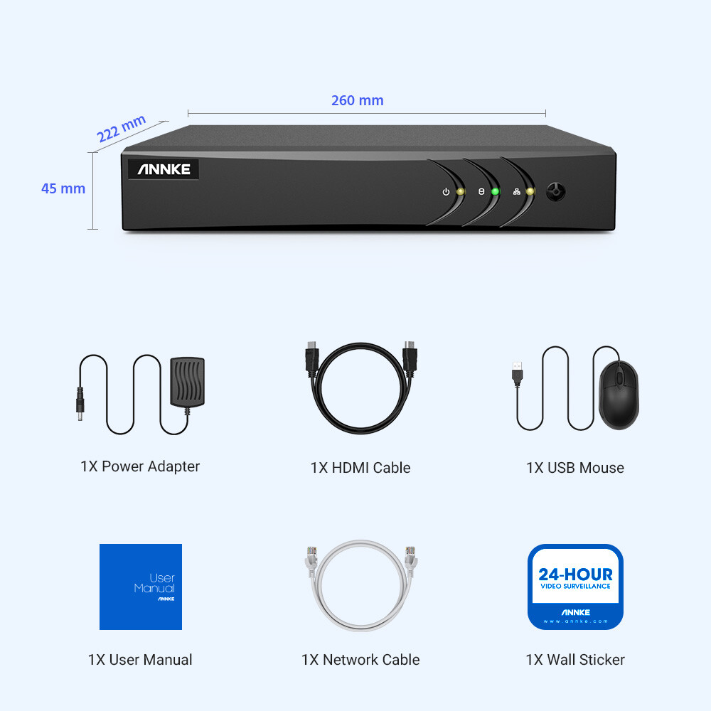 ANNKE 16CH 8CH 3K 5MP Lite H.265+ DVR CCTV Security Video Recorder AI Detection