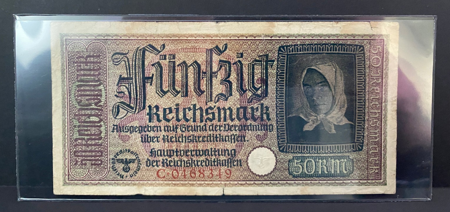 WWII Germany 50 Reichsmark 1940–1945 Reichskreditkassen Note Rare Issue
