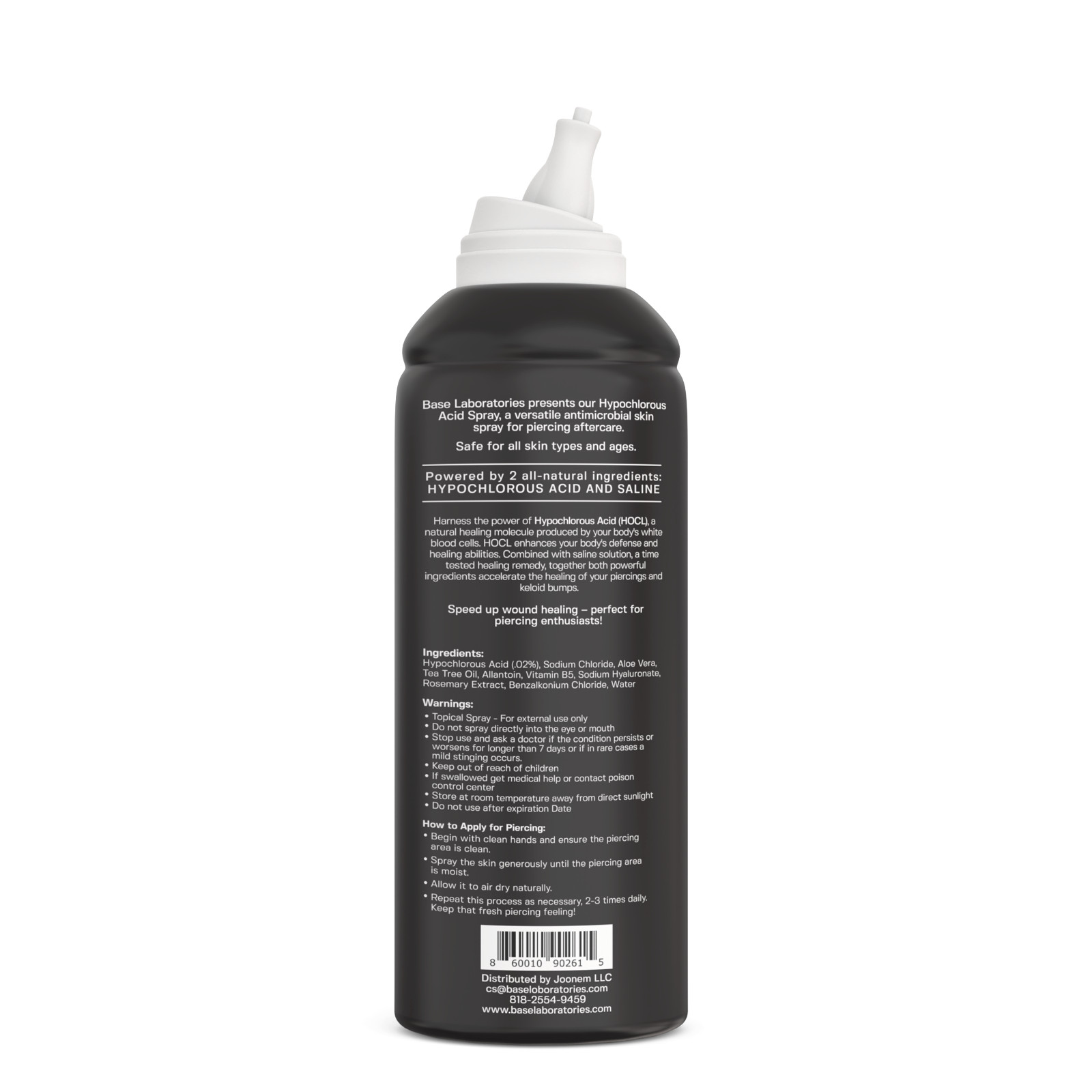 Base Labs Piercing Aftercare Hypochlorous Acid Spray - For All Body Piercings