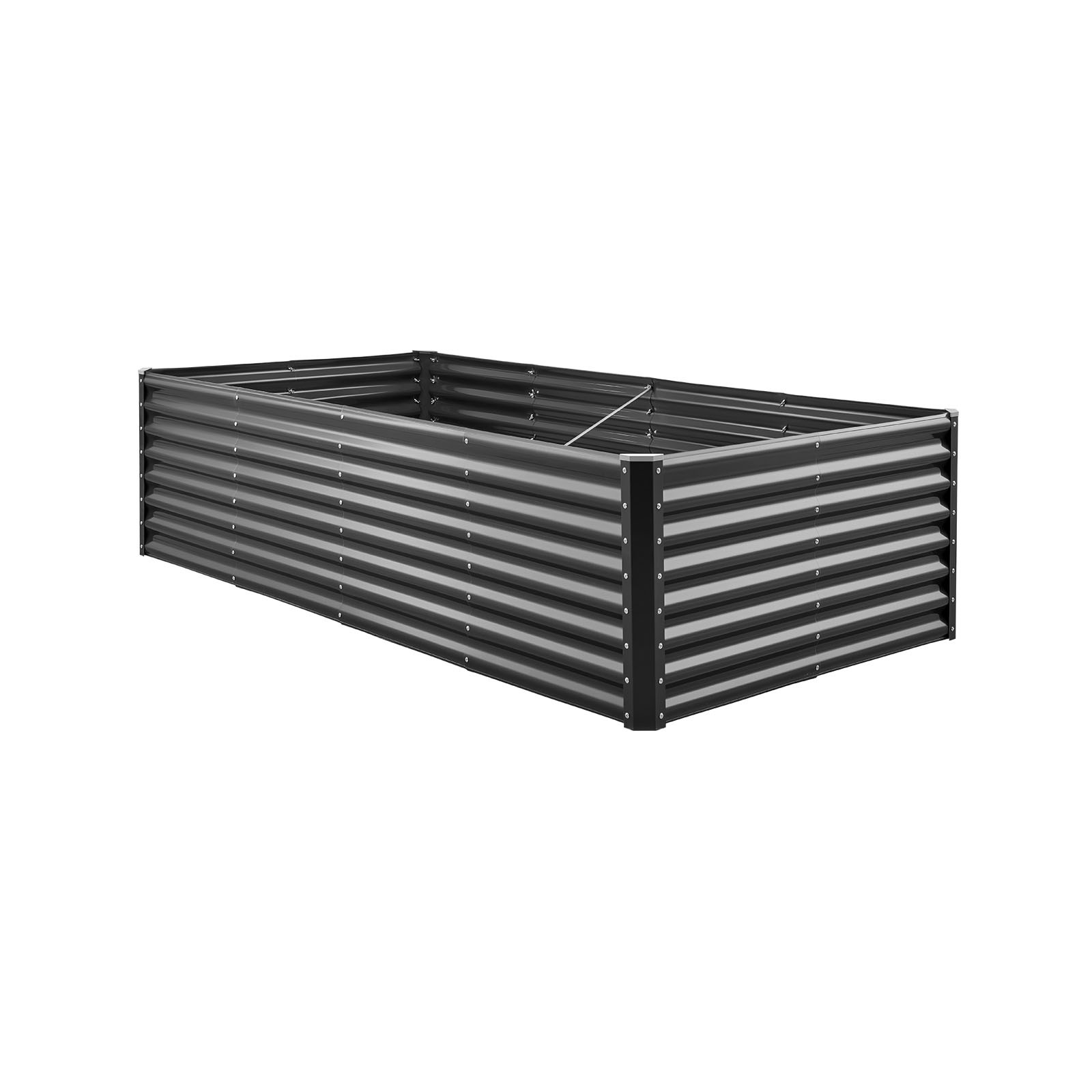 Uimoso Metal Raised Garden Bed Galvanized Planter Box 8x4x2 ft Outdoor Dark Gray