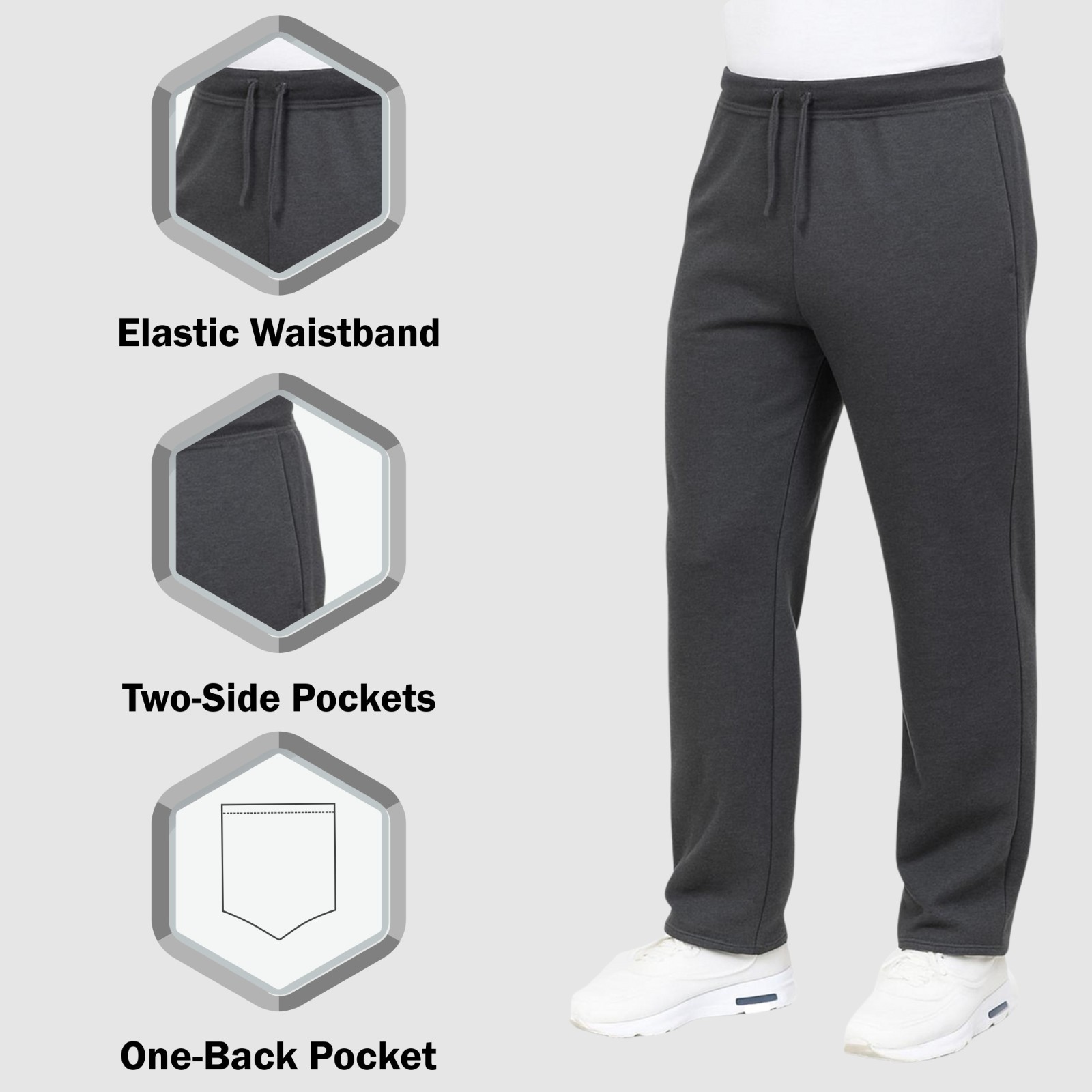 Men's Classic Heavyweight Fleece Sweatpants with Open Bottom (S-3XL) - Free Ship