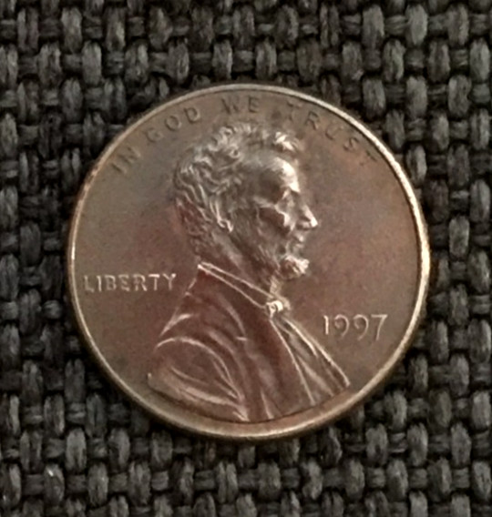 1997 P Lincoln penny, very nice, actual coin in picture, free shipping.