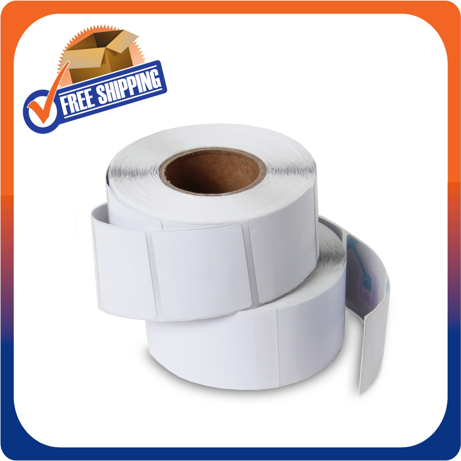 1000 PAPER SECURITY LABEL 1.5X1.5 INCH RF 8.2MHZ WHITE CHECKPOINT COMPATIBLE EAS