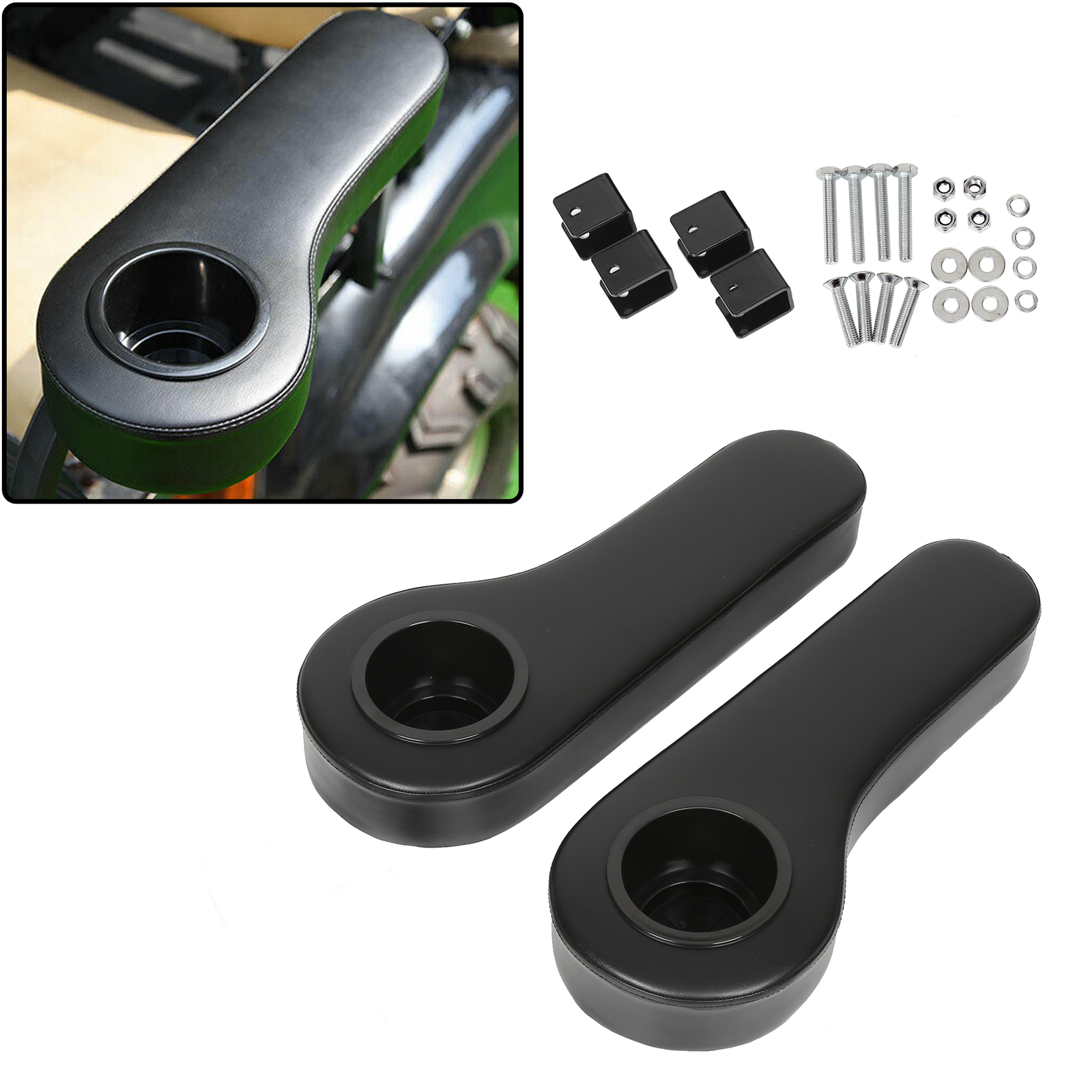 SEAT ARM REST CUSHION CUP HOLDER FIT FOR EZGO/CLUB CAR/YAMAHA GOLF CART PAIR