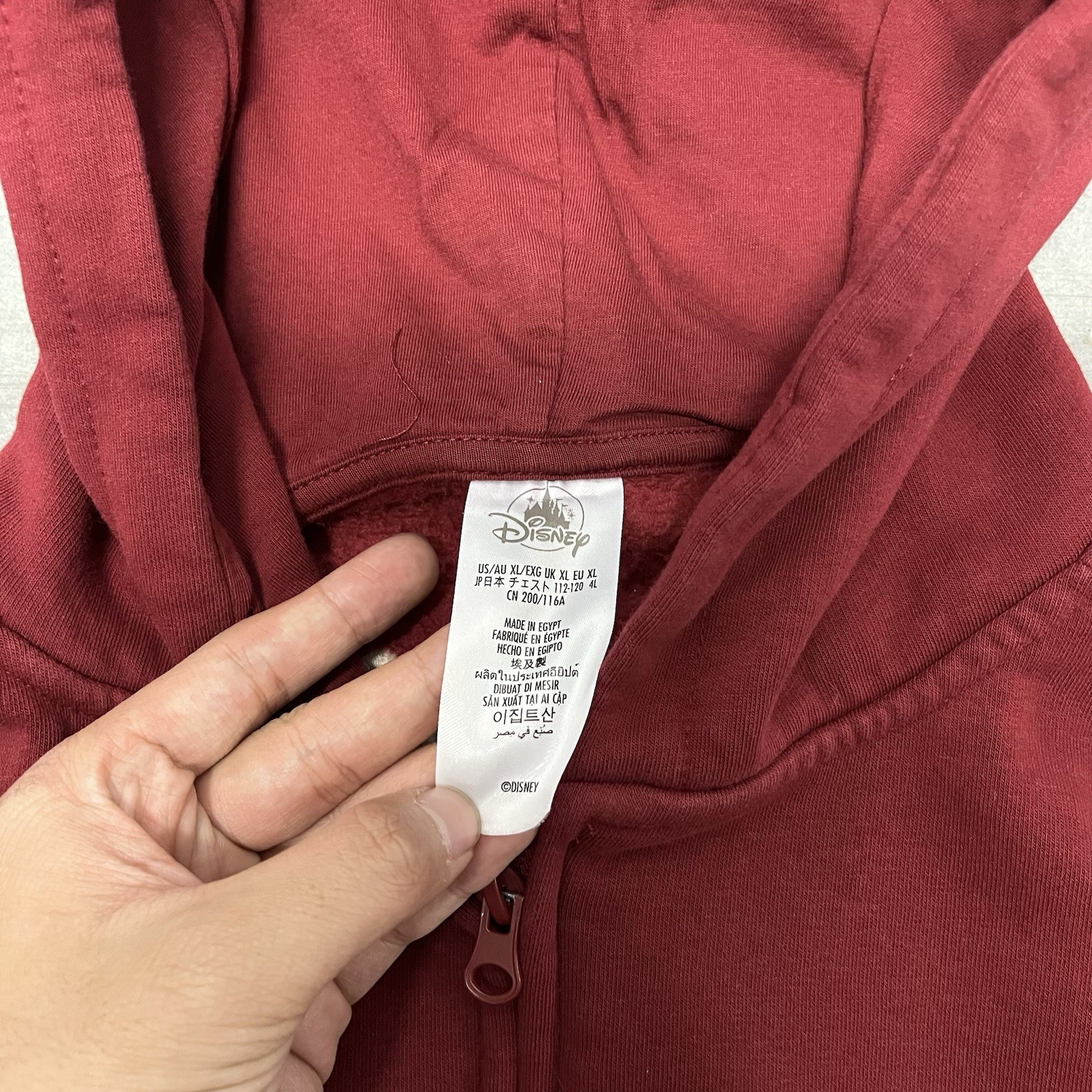 Disney Parks Hoodie Adult XL Red Disneyland Zip Up Authentic Original Spirit