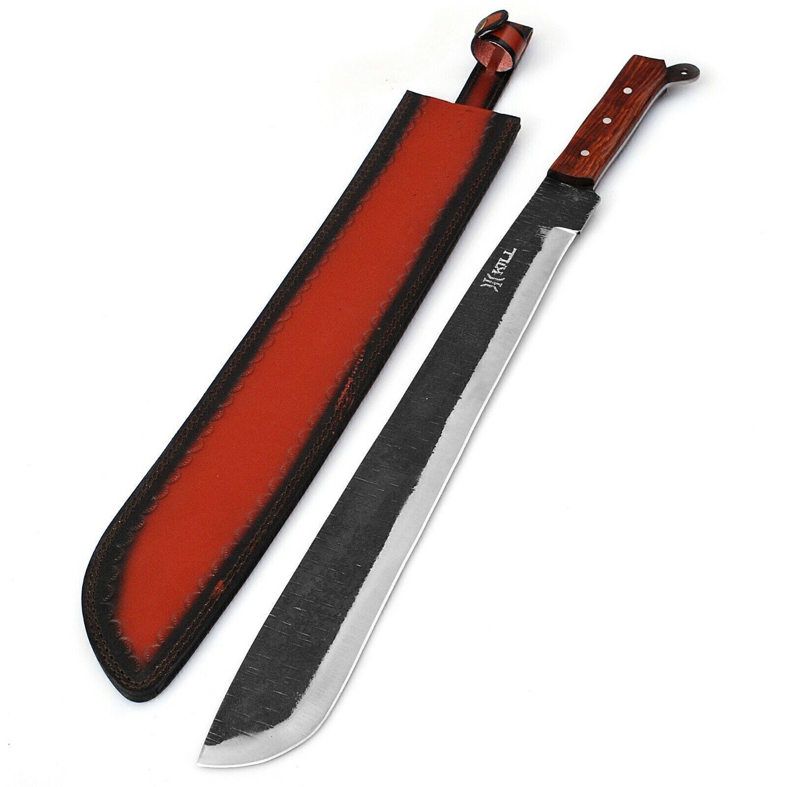 VOORHEES EXTRA LONG CARBON STEEL FULL TANG OUTDOOR BUSH MACHETE + FREE SHEATH