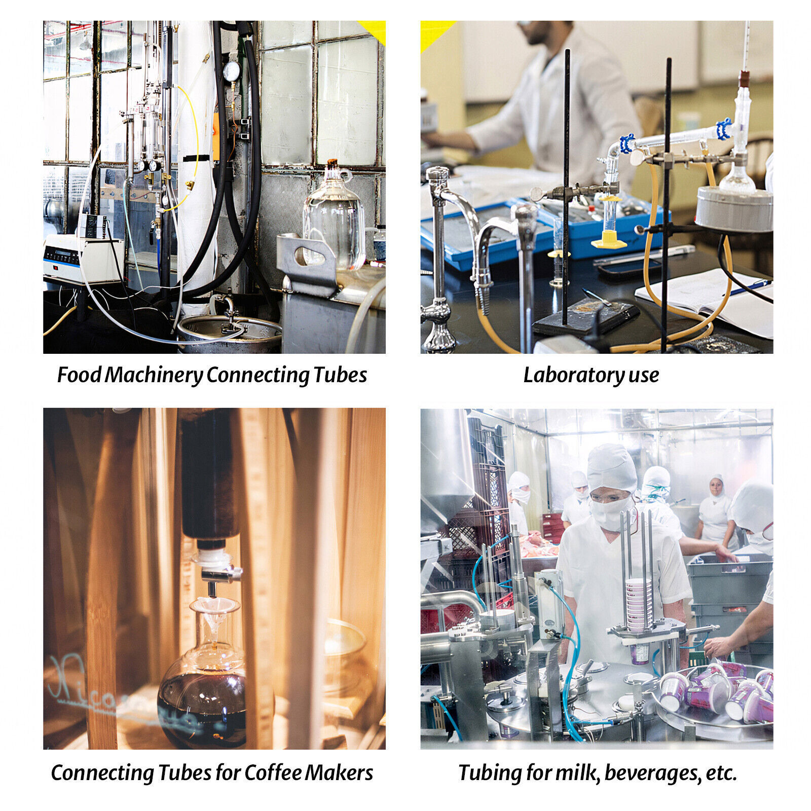 High Temp Food Grade Silicone Tube Flexible Rubber Pipe Various Colors & Sizes