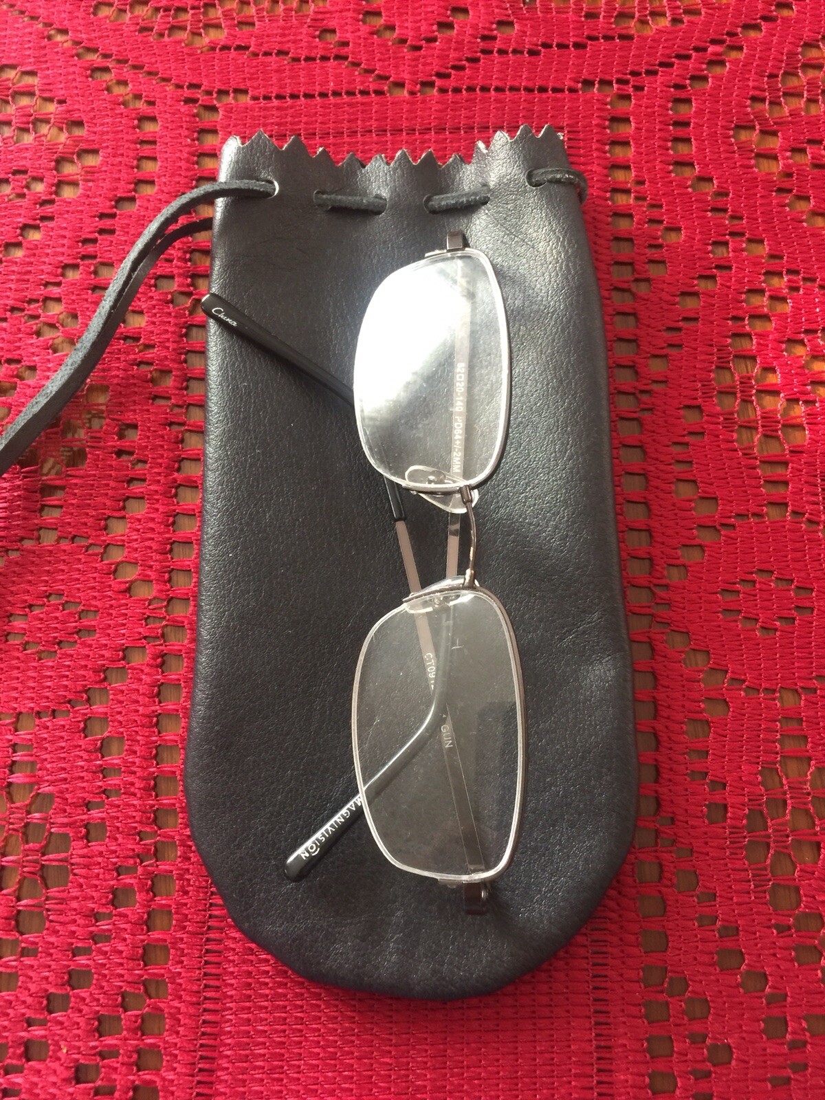 Leather Drawstring Pouch Hand Made In U.S.A. Coins, Crystals, Eye Glass Case NEW