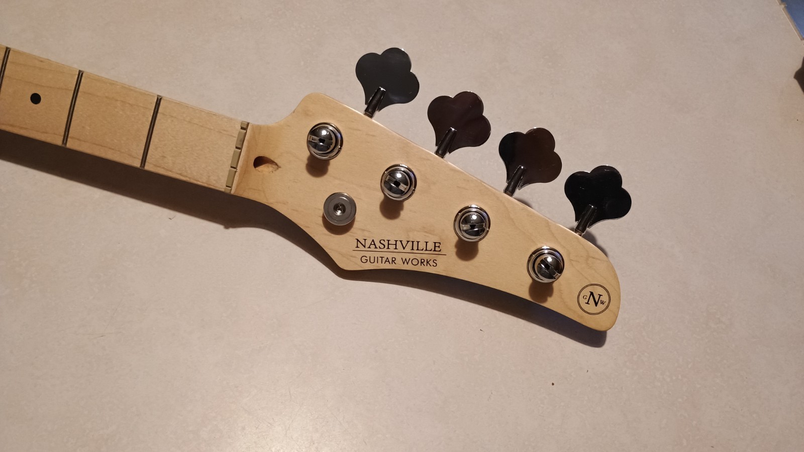 OPEN BOX Nashville Guitar Works Precision Bass Neck Maple Fretboard Tuners NGW