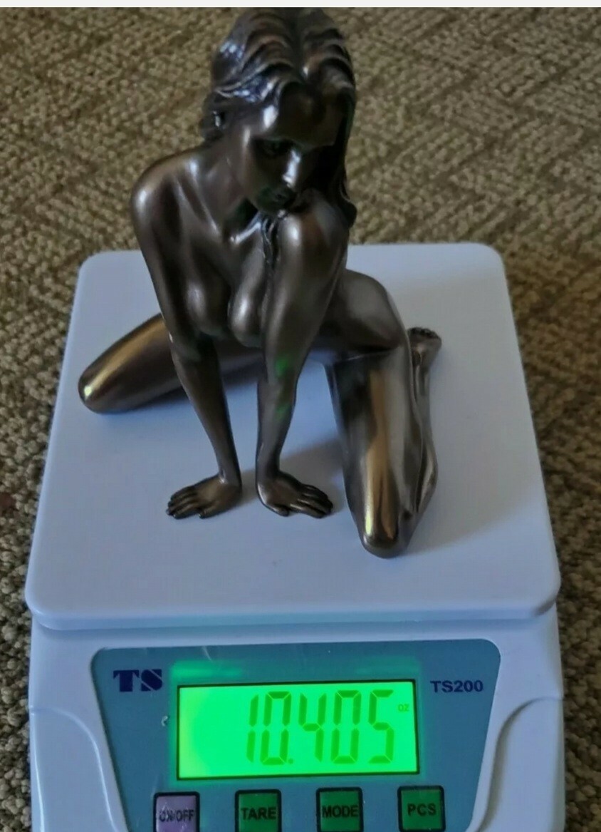 Hood Ornament Bronze Nude Kneeling Woman ideal for Rat Rods Big Rig Custom Ride