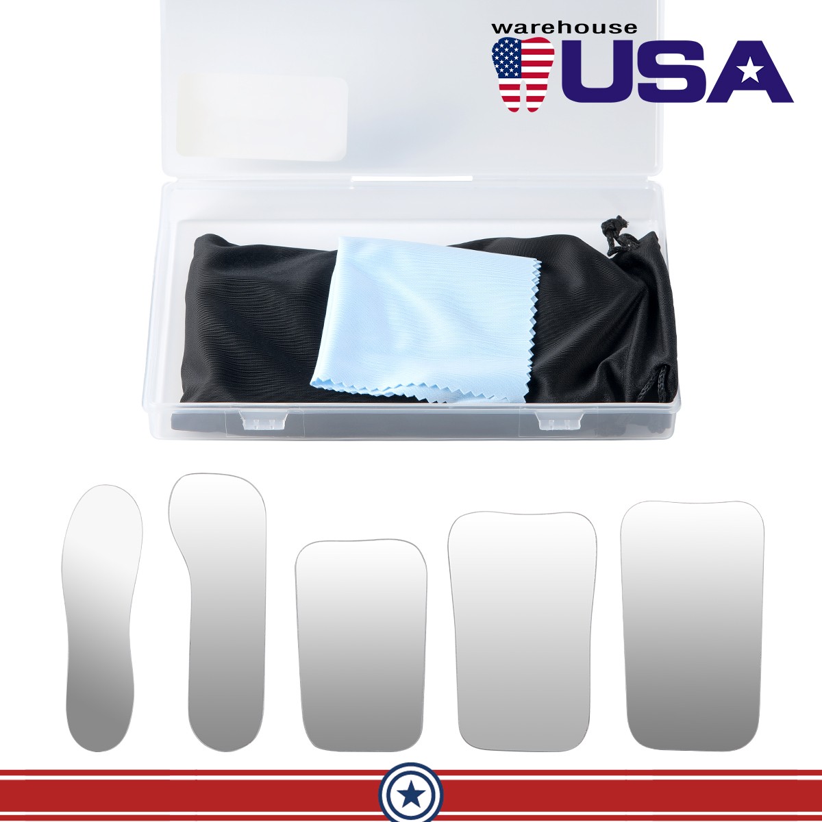 USA Dental Orthodontic Mirror Photography Double-Sided Mirrors Glass 5Pcs/kit