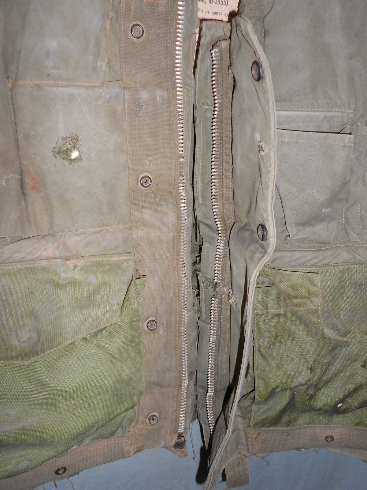 USMC M1955 Flak Jacket Vest w/Inserts Large "Well Worn" Free Shipping