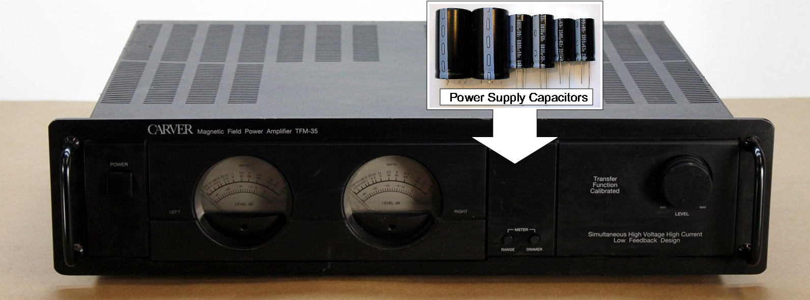 Upgrade Power Supply Capacitors to Repair / Refurbish CARVER TFM-24 25 35 35X 55