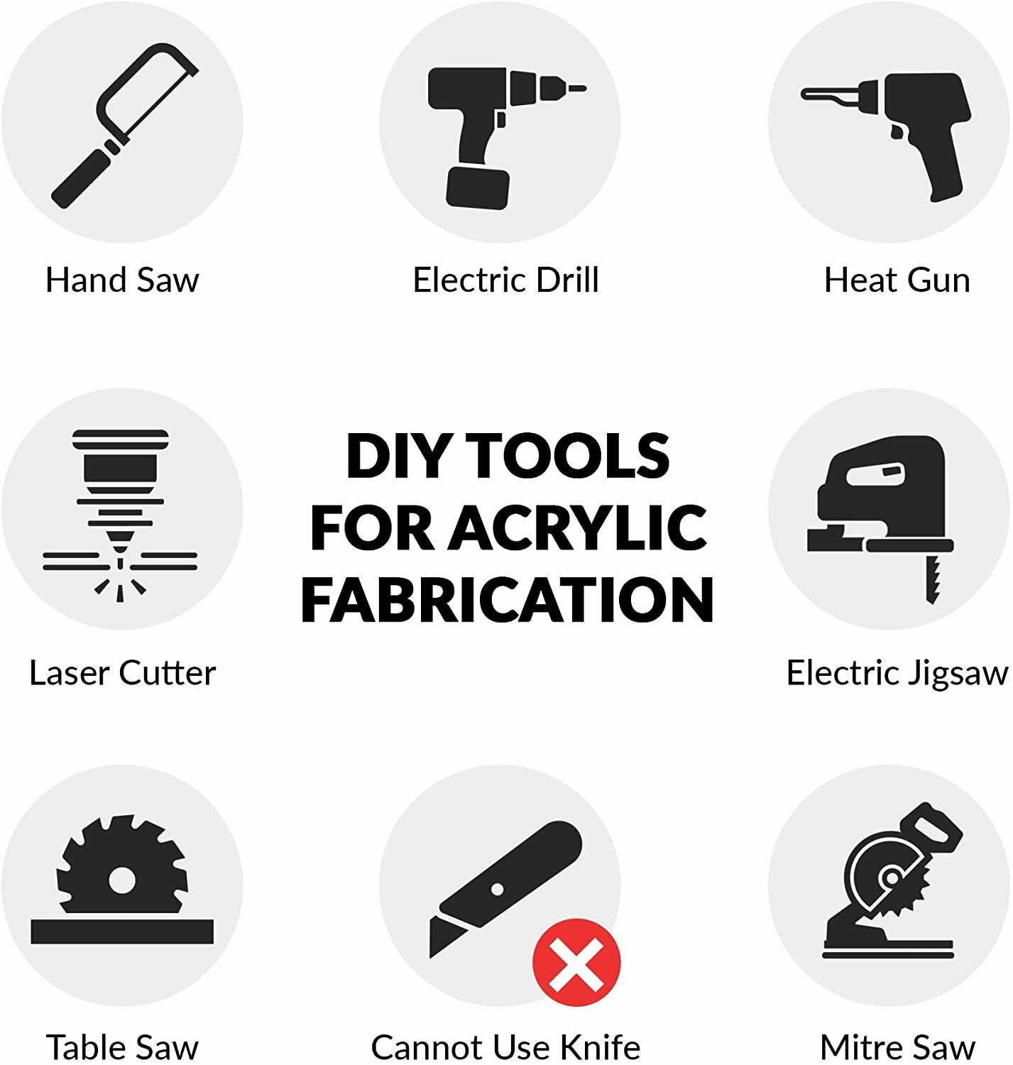 [1-Pack] SimbaLux® Acrylic Sheet Clear 12”x12” 3/8" Thick (10mm) Plexiglass