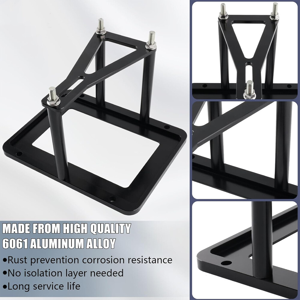Aluminum Billet Battery Tray Hold Down Trunk Relocation Box Racing Mount Black
