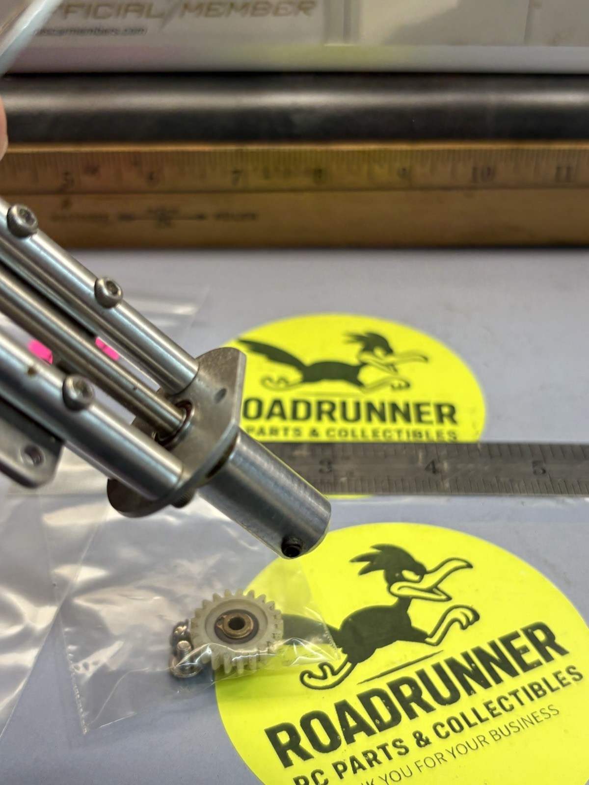 RC BOAT MOTOR MOUNT W/BALL BEARINGS & PARTS / USED