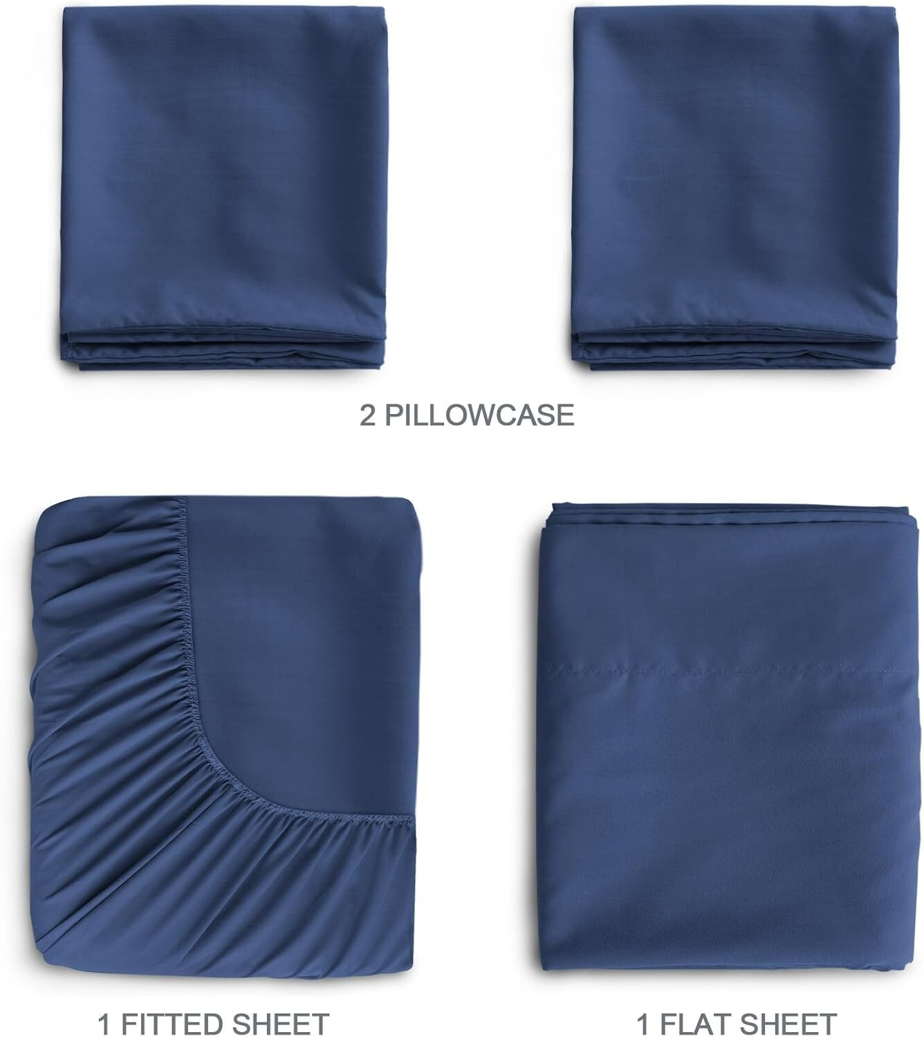 Split Top King Sheet Set for Adjustable Bed 4 Piece Bed Sheet Set Deep Pocket