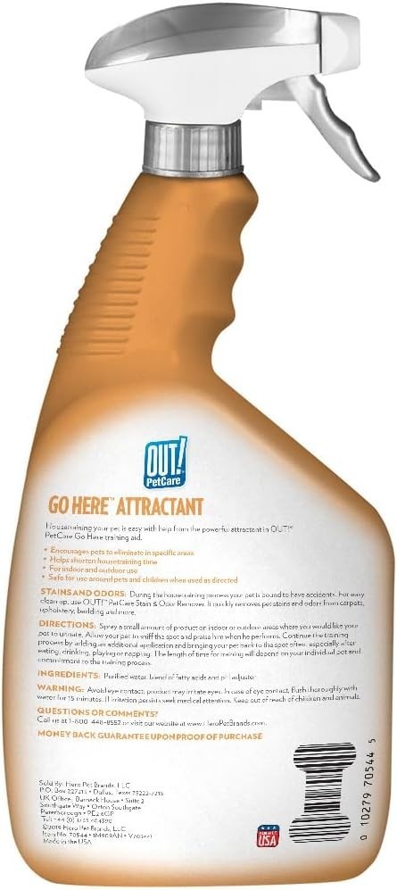 OUT! Go Here Dog Attractant Potty Training Spray for Puppies & Dogs 32oz, NEW!!!