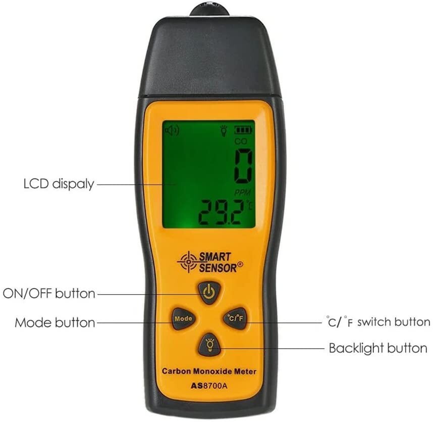 Handheld Carbon Monoxide Meter,CO Detector,Portable CO Gas Leak Detector Meter