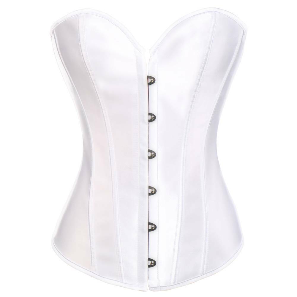 Women Gothic Steampunk Black Overbust Lace Up Corset Top Waist Training Bustier