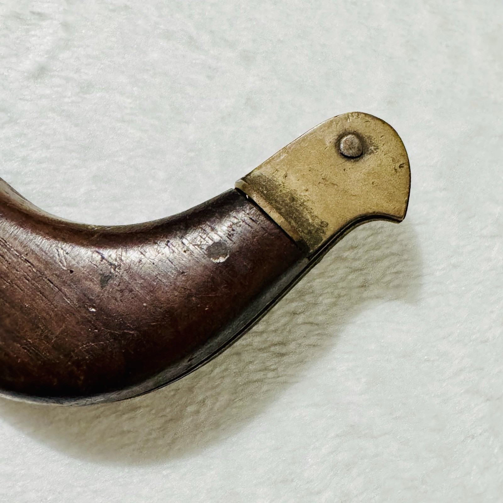 Whitby-Foreign-Roncola-Pruning-Thatcher-Bill-Hook-Knife-W/-Brown-Wooden-Handle