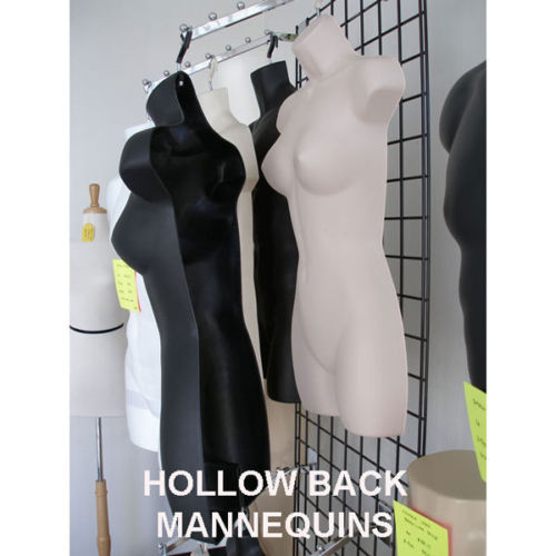 Clothing Form Hanging Female Display Torso Fits 5 to 10 Mannequin White Hollow