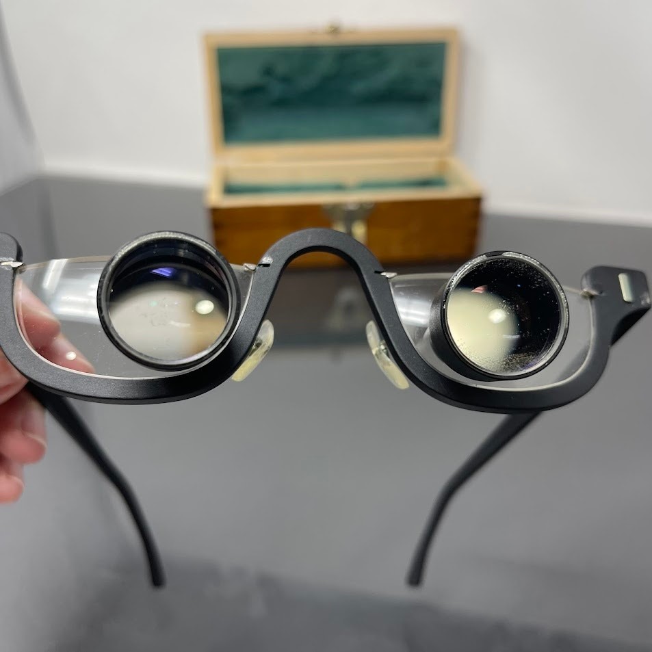 Vintage Surgical Spectacles Glasses in Wooden Box