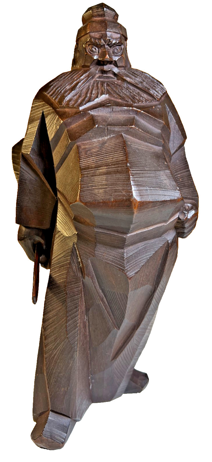 Mid Century Japanese Carved Wood Shoki Demon Queller Sculpture Okimono Yoshihiro