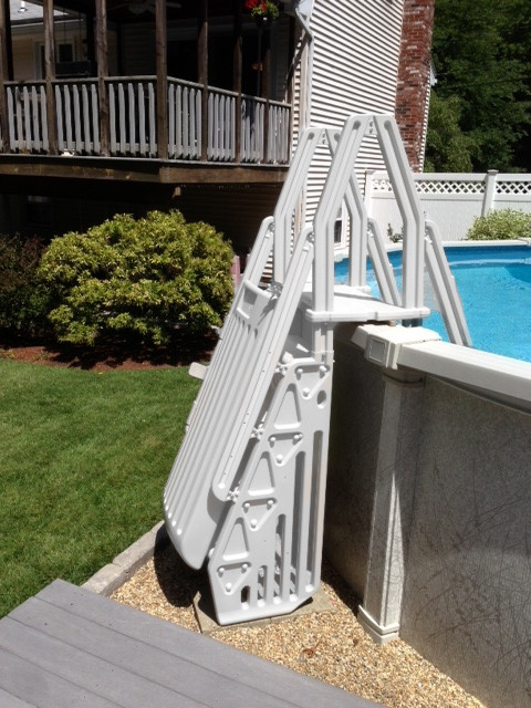 VinylWorks AF-W Above Ground Swimming Pool Step & Ladder Entry System - White