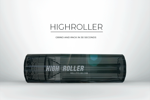CLEAR HIGHROLLER Herb Grinder & Cone Loader | Portable Pre Roll Cone Filler | GR